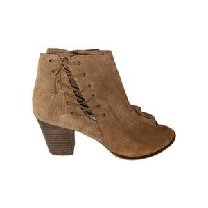 Franco Fortini Women's Brown Suede Zipper Block Heel Boots  Size 10